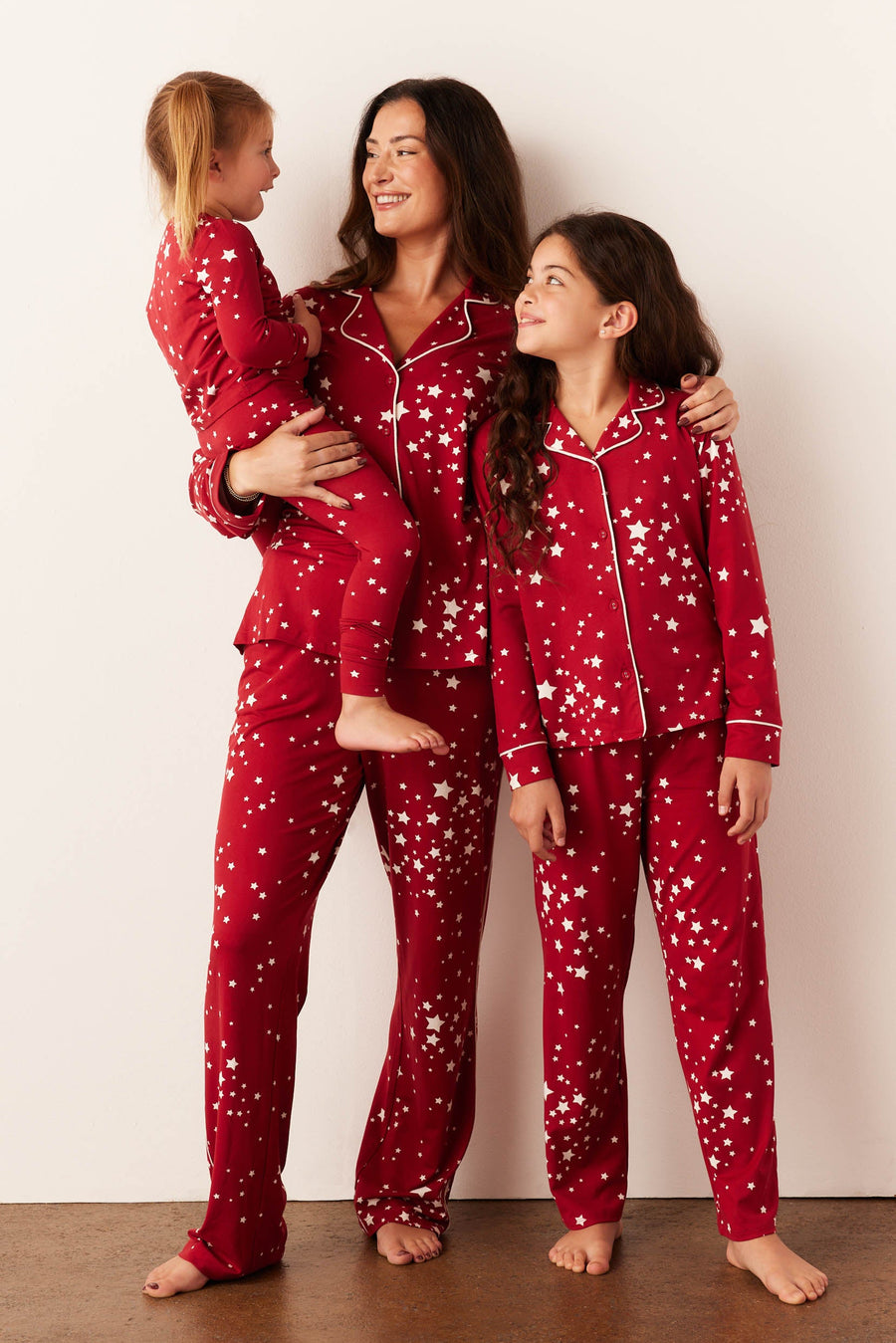 Winter Cloud Jersey PJ Set in Red Stars