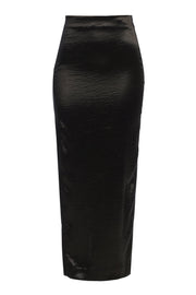 Black Nora Satin Maxi Skirt