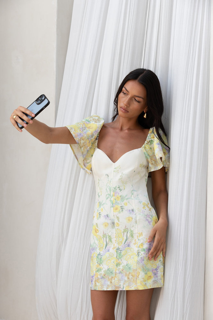 Jasmine Breeze Short Sleeve Mini Dress Multi