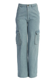 Medium Wash Denim Utility Cargo Pants