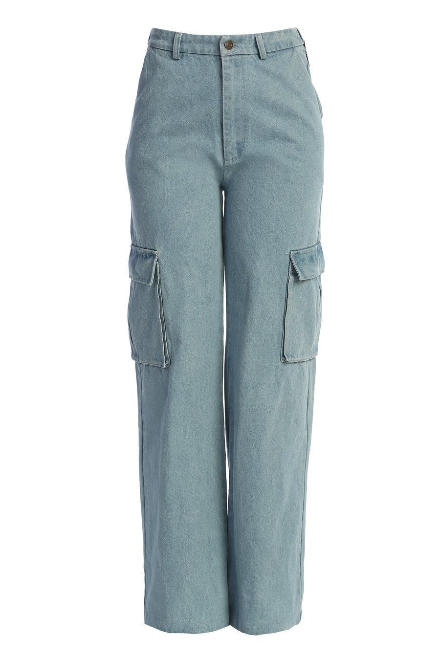 Medium Wash Denim Utility Cargo Pants