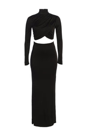 Black Ultra High Waist Maxi Skirt