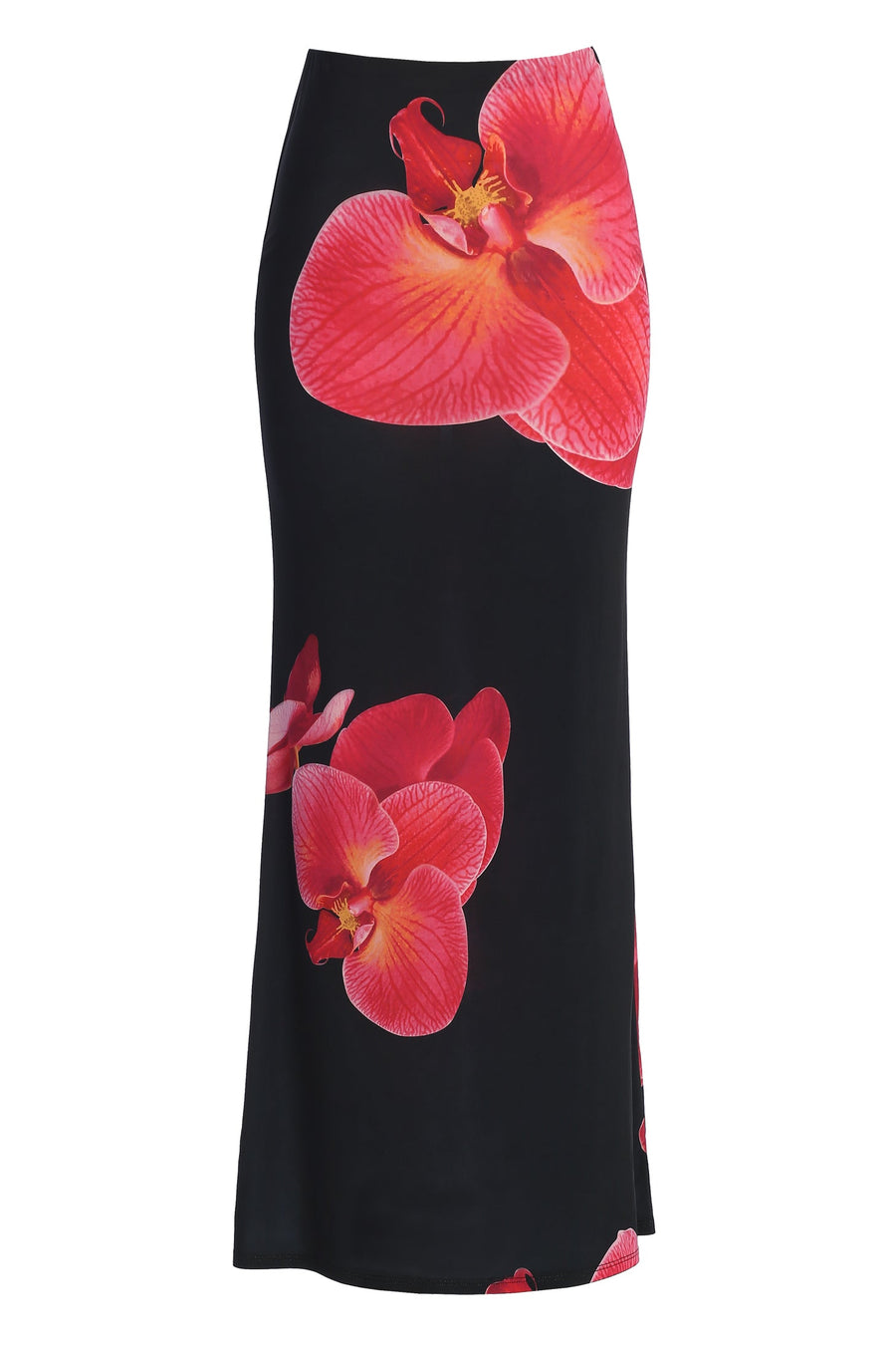 Black Floral Radiance Maxi Skirt