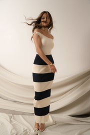 Ivory/Navy Jaide Maxi Knit Skirt