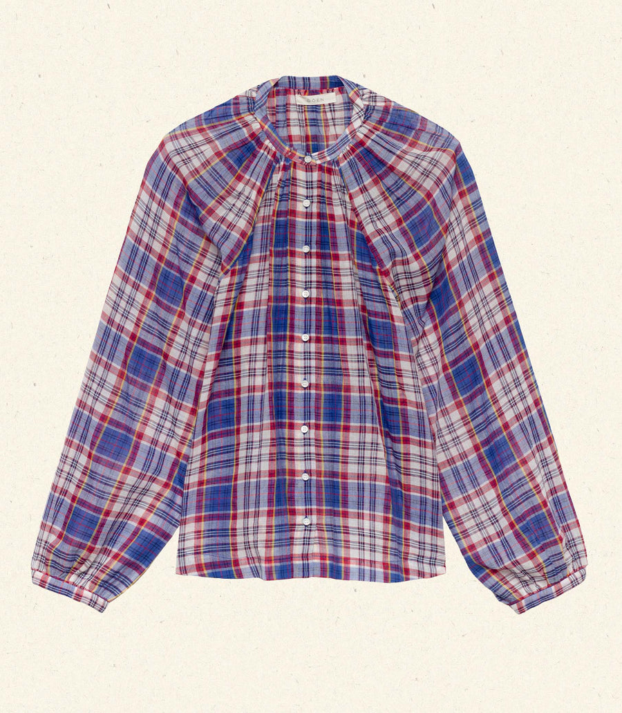 JANIS TOP -- CÔTE D'AZUR PLAID