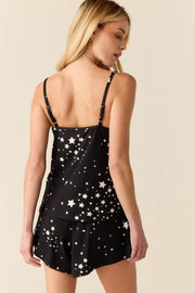 Jenna Cloud Jersey PJ Set in Black Stars