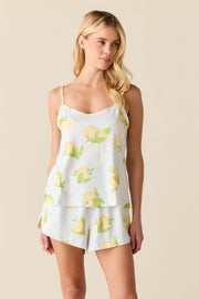Jenna Cloud Jersey PJ Set in Lemon Spritz