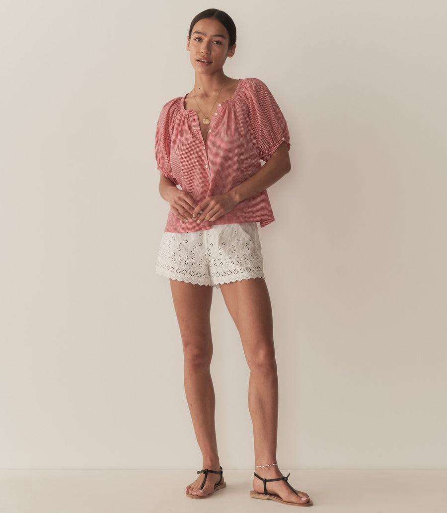 JUNE TOP -- CERISE PARIS GINGHAM