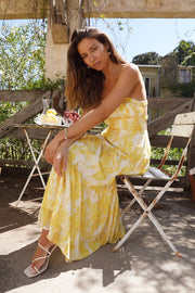 Wishful Strapless Maxi Dress Yellow