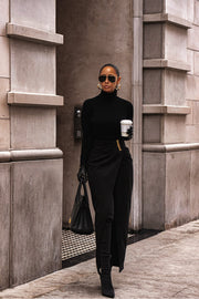 Black GISELE SLIT SKIRT