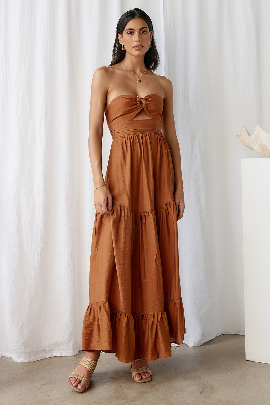 Let's Fly Away Maxi Dress Tan