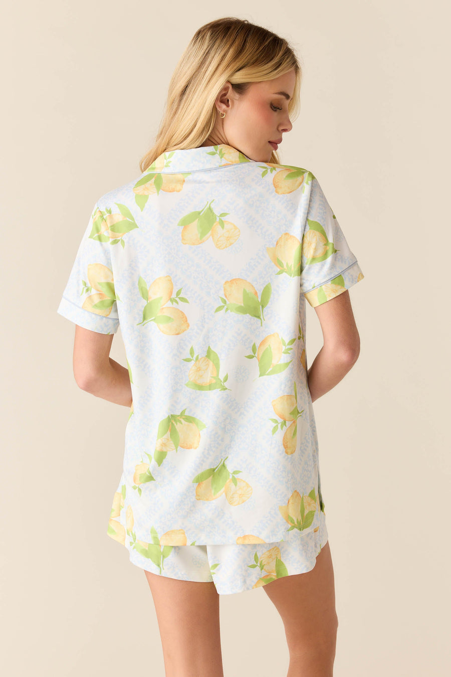 Maren Cloud Jersey PJ Set in Lemon Spritz