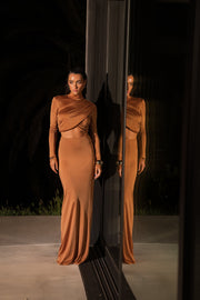 Copper Ultra High Waist Maxi Skirt