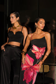 Black Deserae Satin Pants