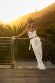 Champagne Deserae Satin Pants