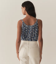 NALINA TOP -- BLEU SOLEIL FLEURIT
