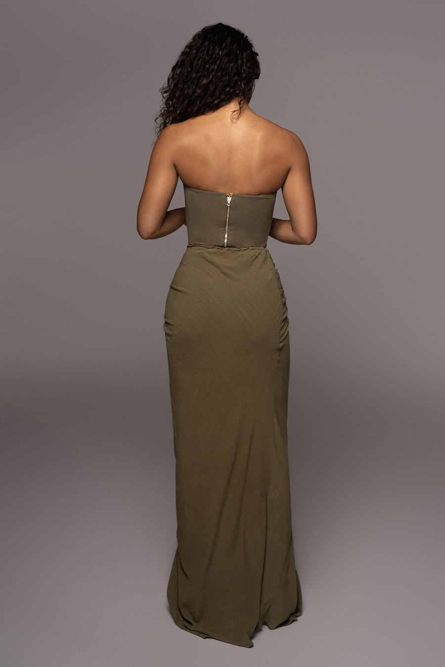 Olive Noelia Linen Slit Skirt