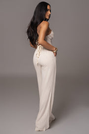 Beige Thea Linen Pants