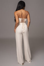 Beige Thea Linen Pants