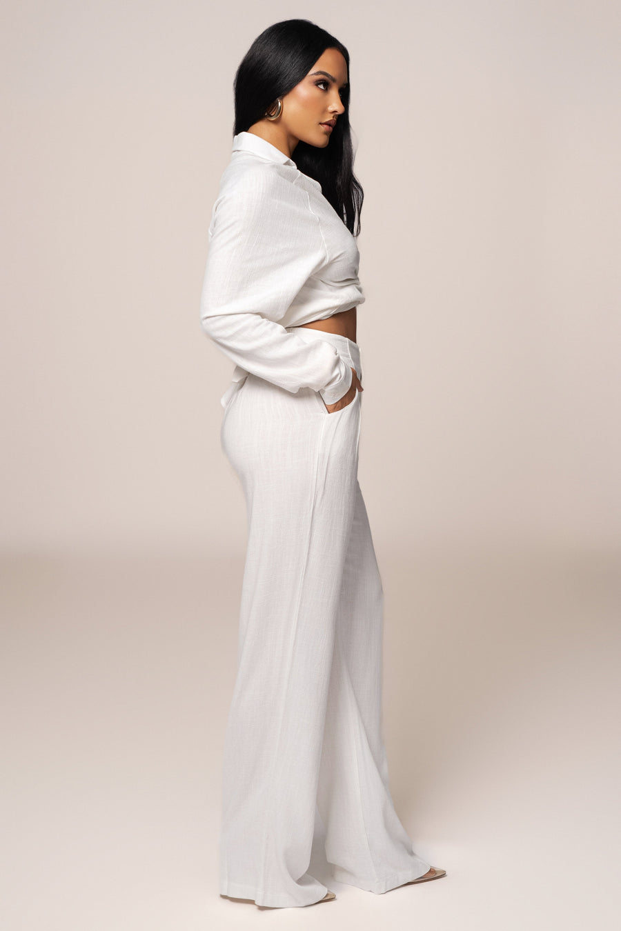 Ivory Thea Linen Pants