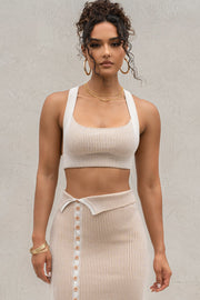Taupe/White Over The Top Skirt