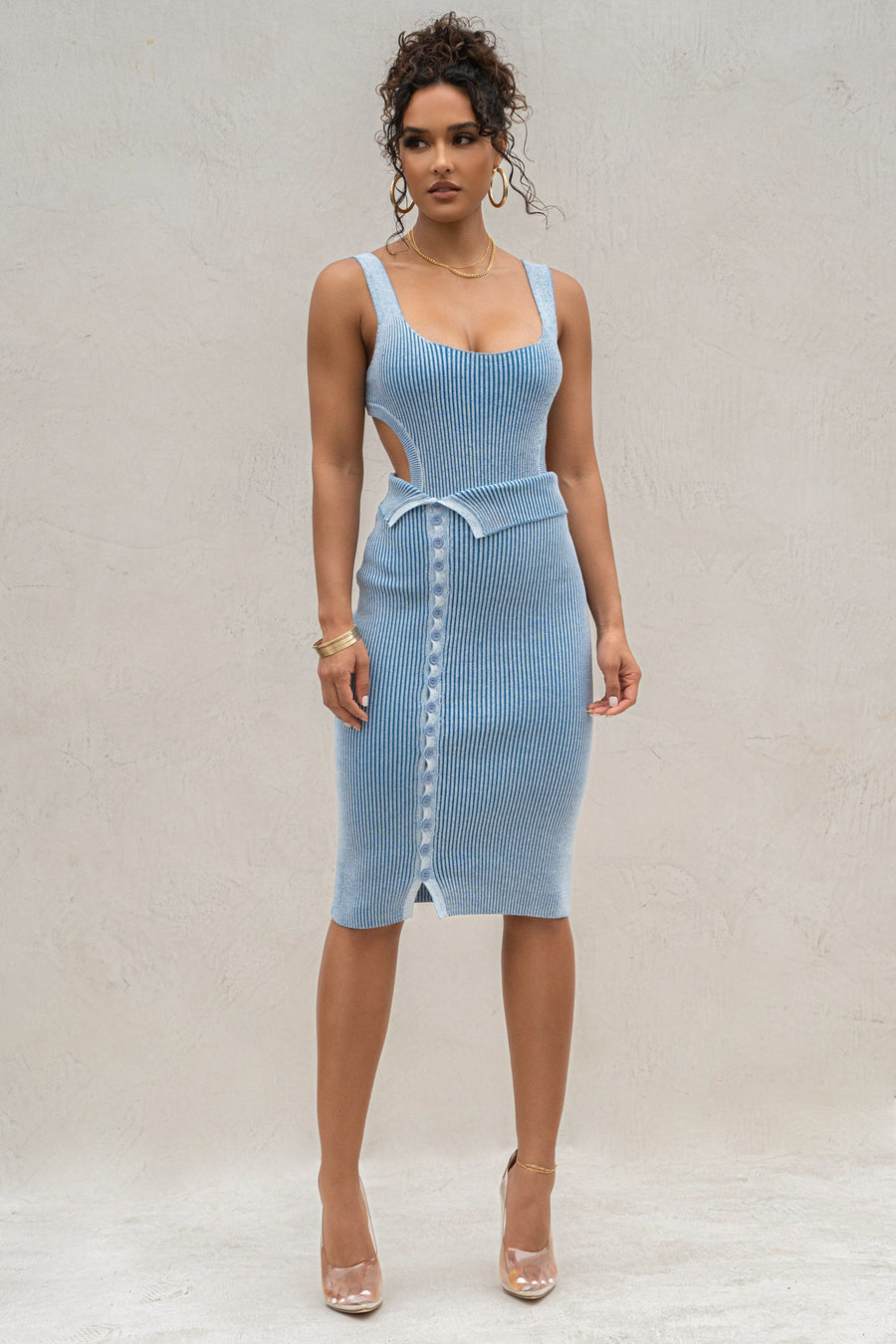 Denim/White Over The Top Skirt