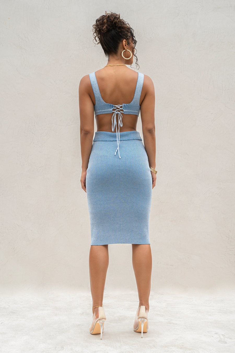 Denim/White Over The Top Skirt