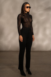 Black Darcey Ribbed Pants