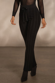 Black Darcey Ribbed Pants