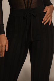 Black Darcey Ribbed Pants