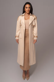 Beige Joy Suede Maxi Skirt