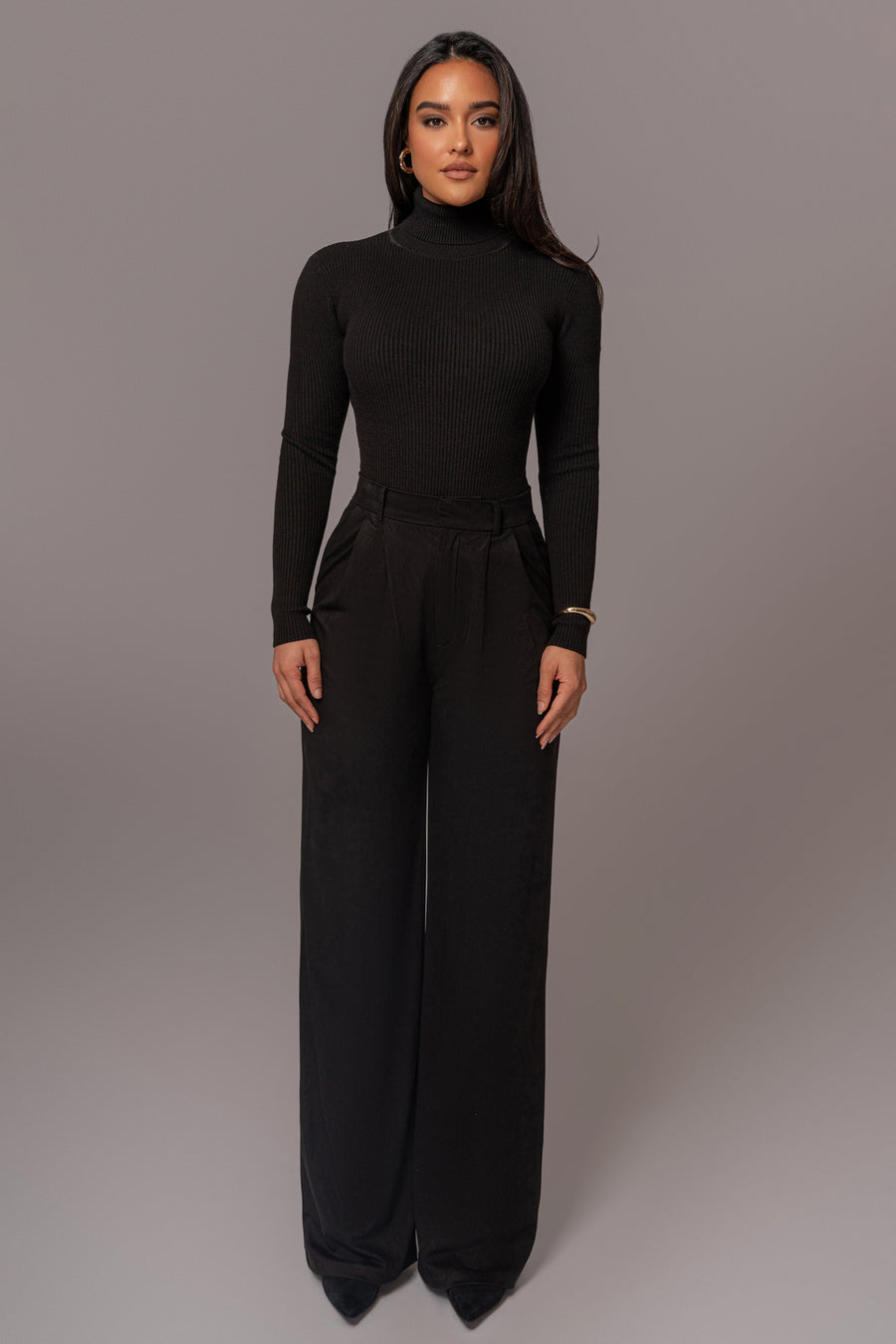 Black Classic High Rise Trousers