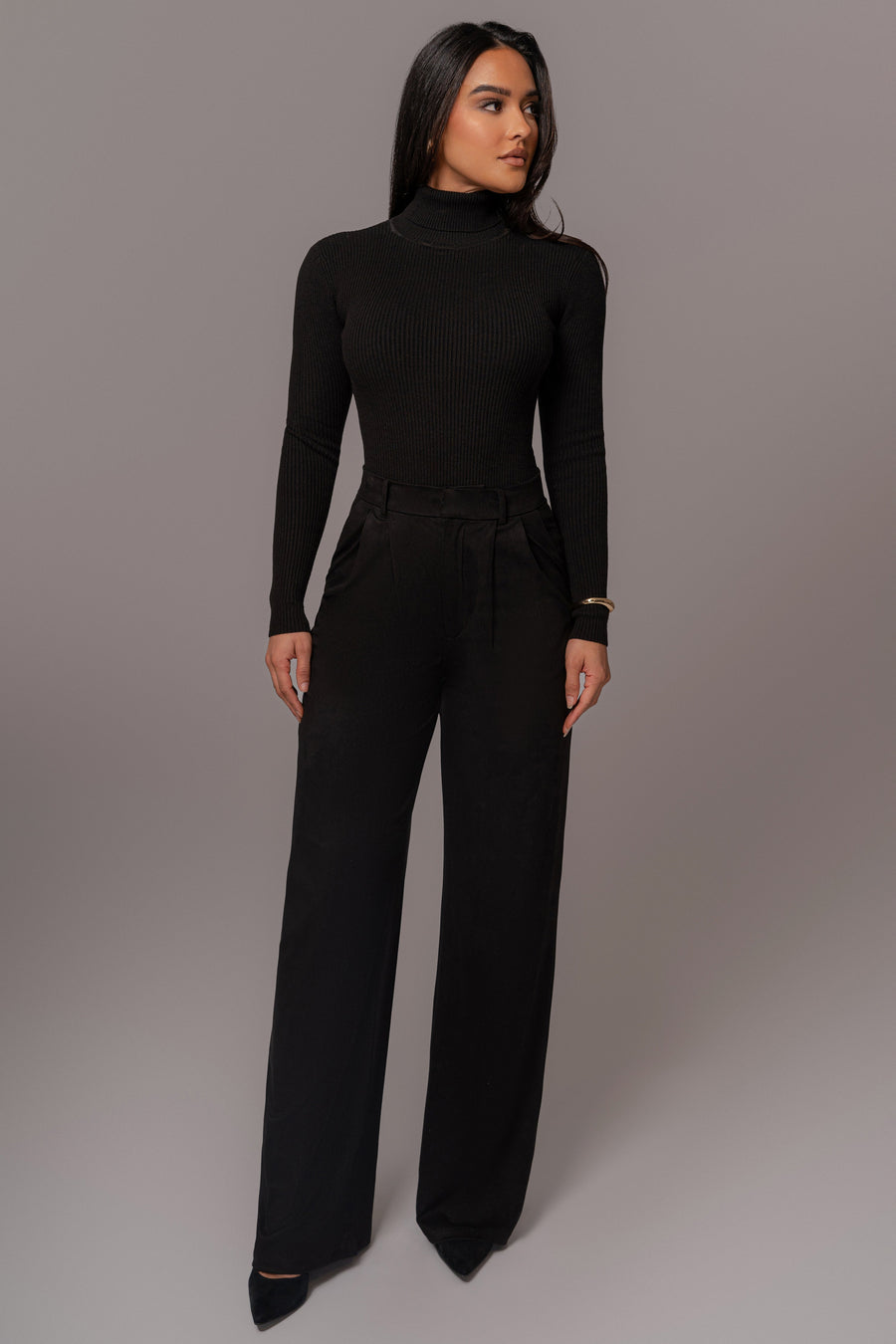 Black Classic High Rise Trousers