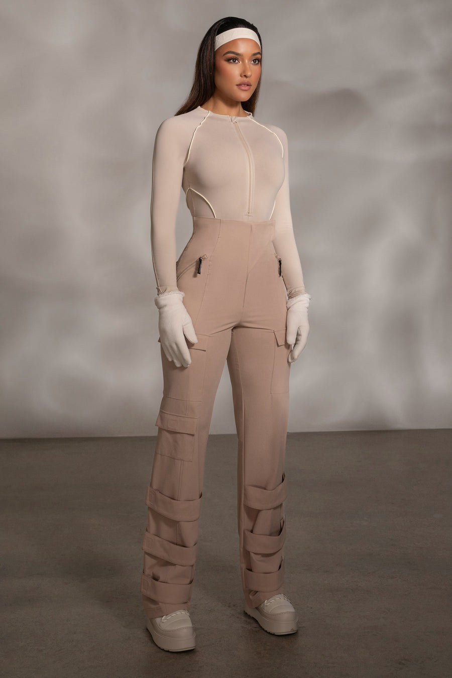 Tan Nyah Nylon Utility Pants