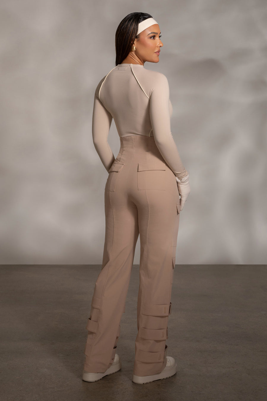 Tan Nyah Nylon Utility Pants