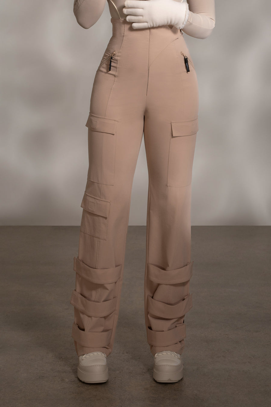 Tan Nyah Nylon Utility Pants