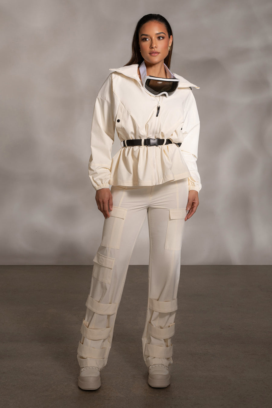 Buttercream Nyah Nylon Utility Pants