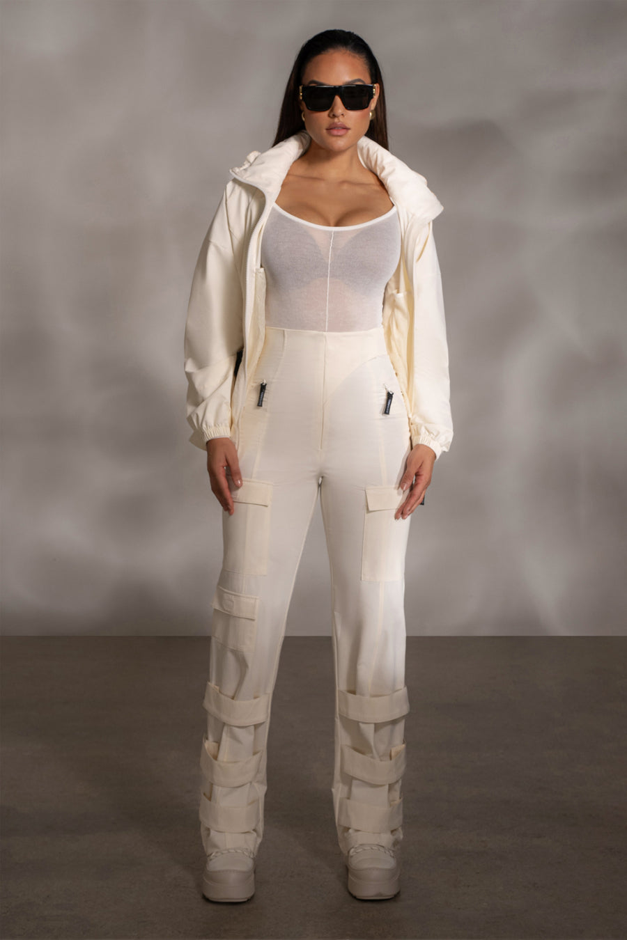 Buttercream Nyah Nylon Utility Pants