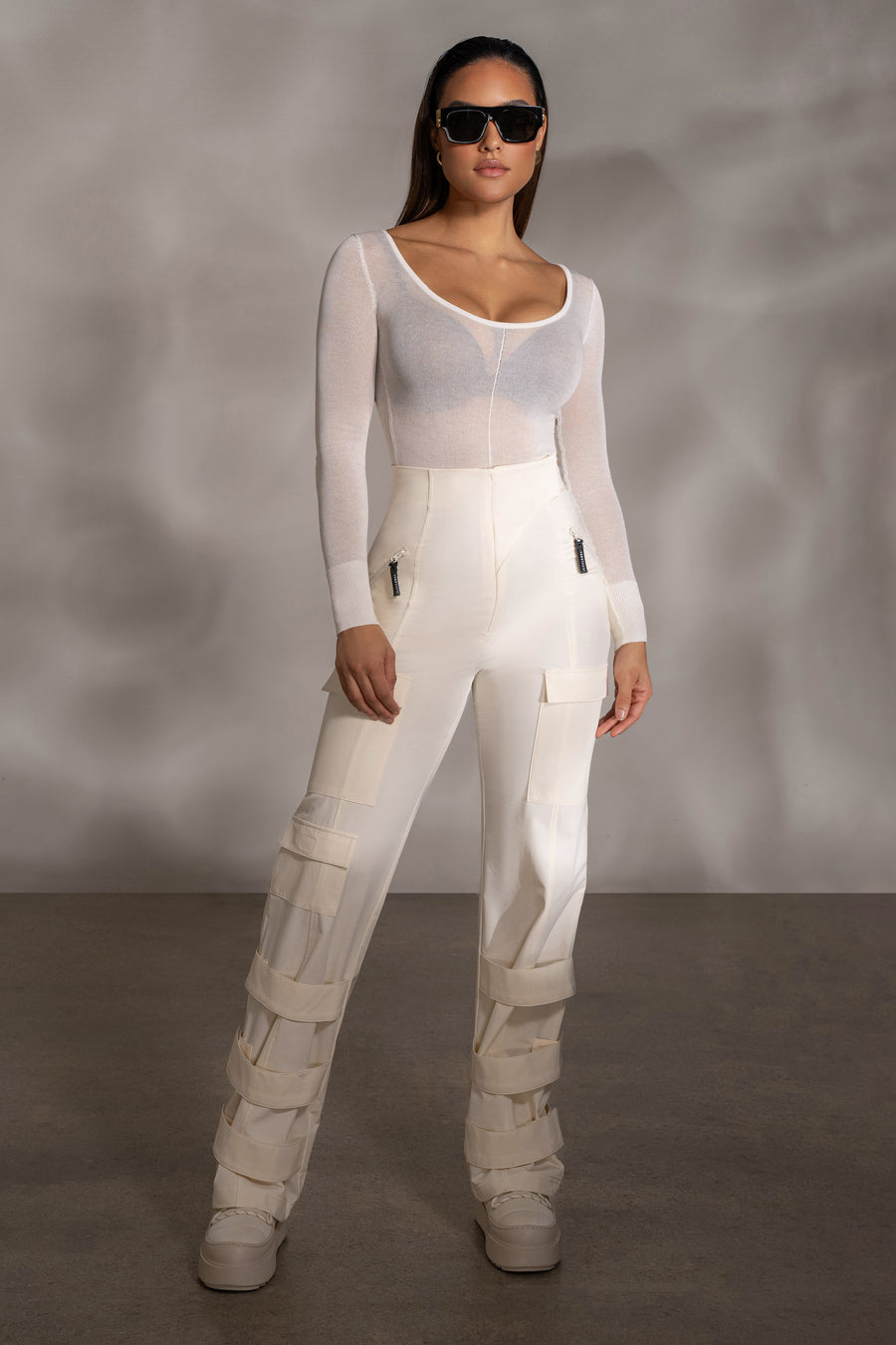Buttercream Nyah Nylon Utility Pants