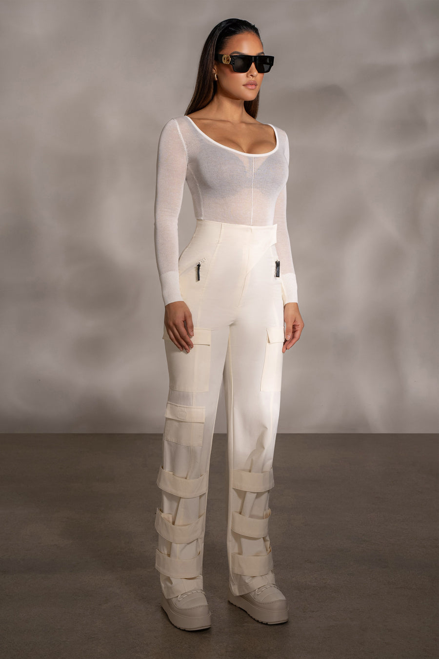 Buttercream Nyah Nylon Utility Pants