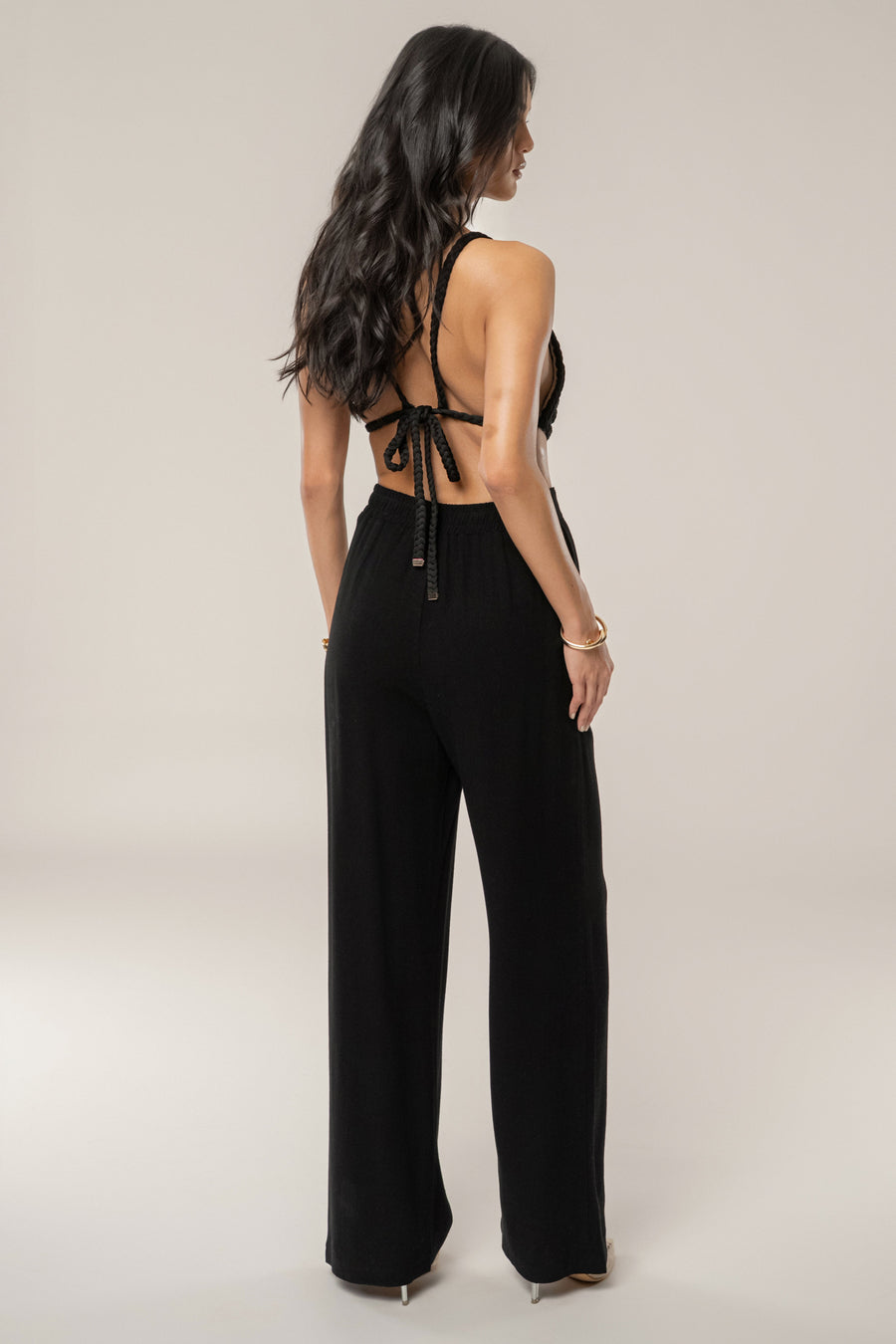 Black Thea Linen Pants