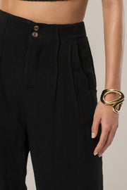 Black Thea Linen Pants