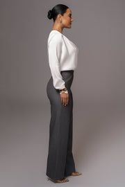 Grey Status Belted Pants