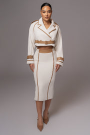 Ivory Jocelyn Contrast Skirt