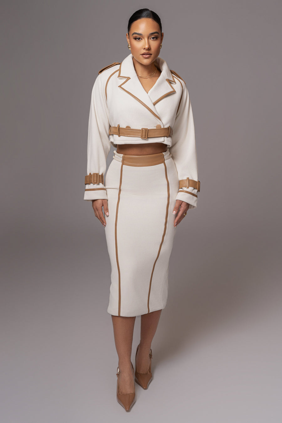 Ivory Jocelyn Contrast Skirt