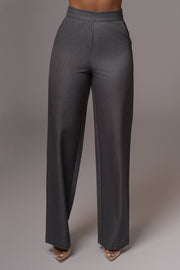 Grey Status Belted Pants