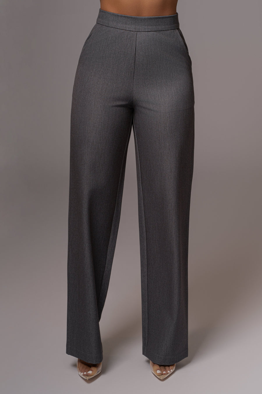 Grey Status Belted Pants