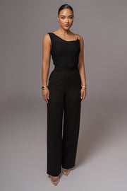 Black Status Belted Pants