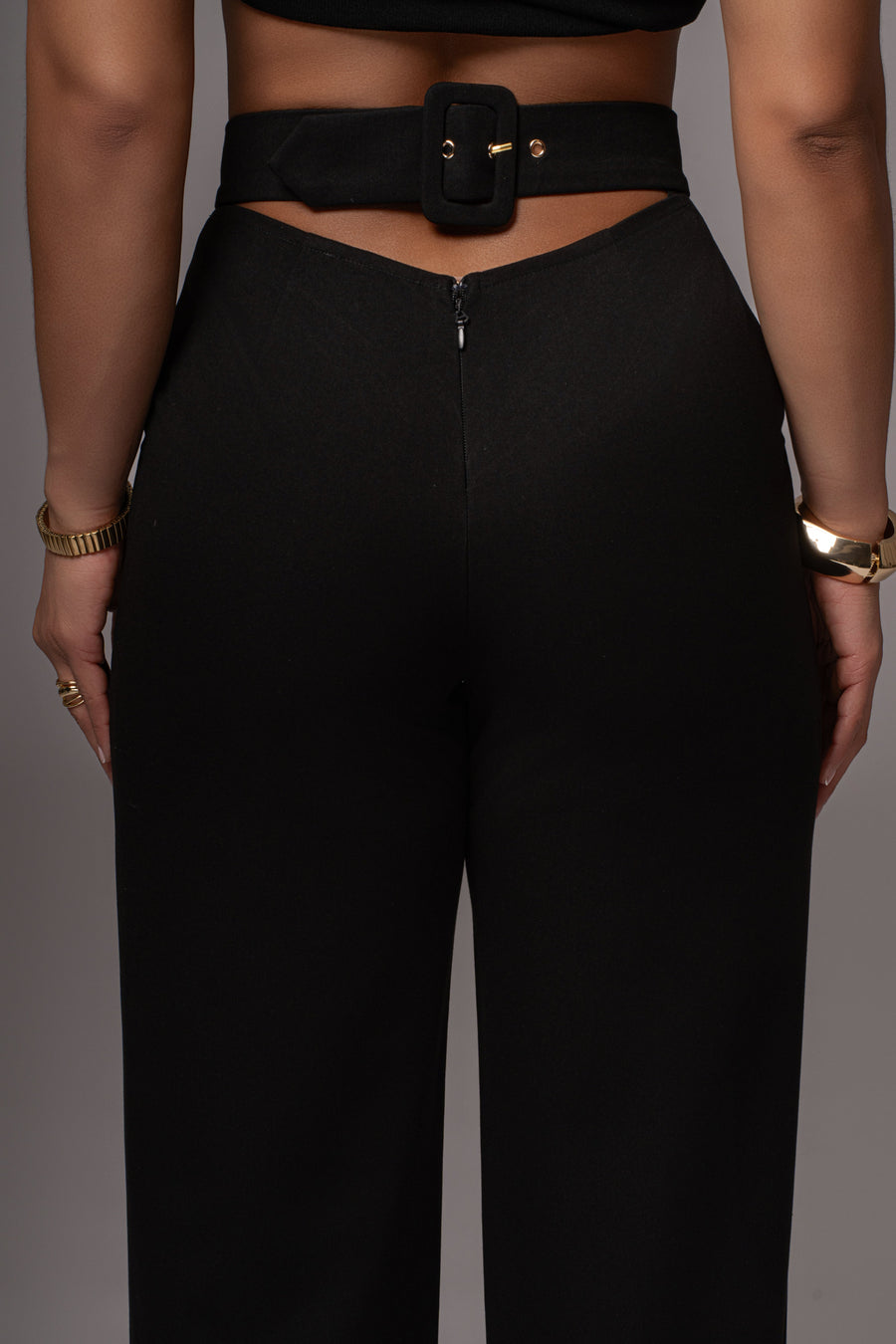 Black Status Belted Pants