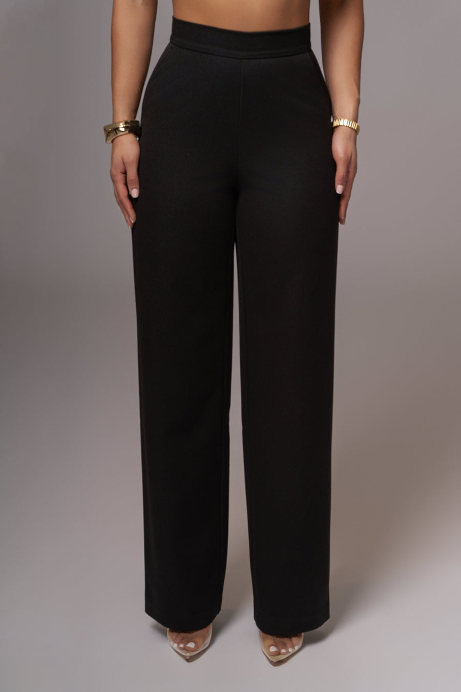 Black Status Belted Pants